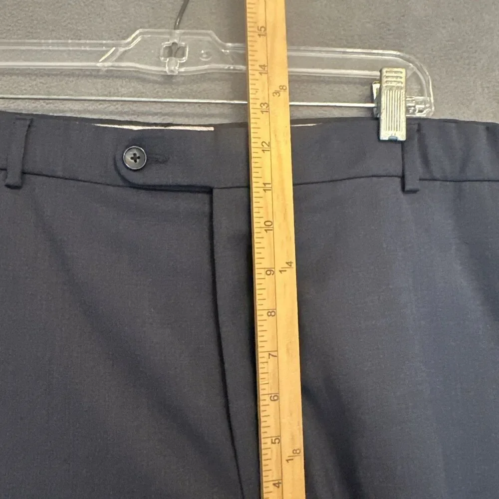 Ballin Dress Pants 100% Super 120s Wool Comfort-Eze Mens 40x27.5 Blue Flat Front